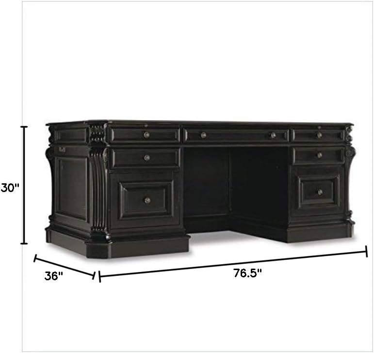 Hooker Furniture Telluride 76" Executive Wood Desk with Leather Top Z2080