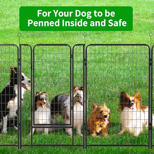 Dog Playpen Outdoor Extra Wide 12 Panels Heavy Duty 40" Height with Doors Portable G77703
