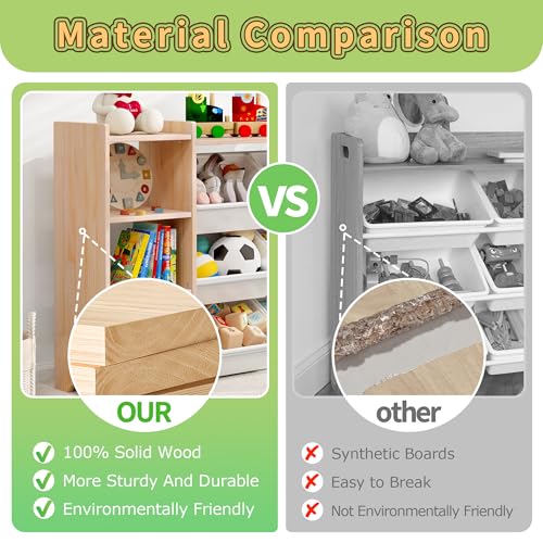 MallBest 4-Tier Kids' Toy Storage Organizer Shelf with 9 Plastic Bins F1027