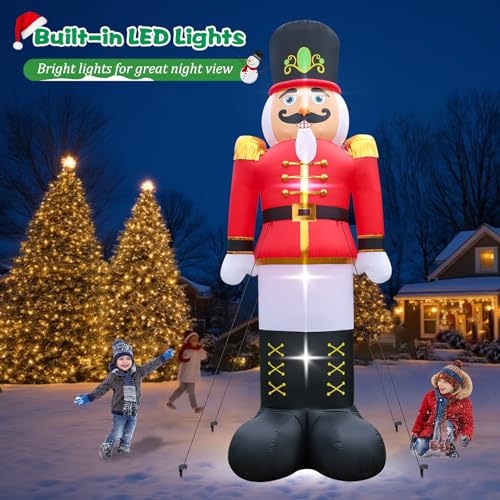 10 FT Christmas Inflatables Snowman Outdoor Yard Decorations with LED Lights C52642