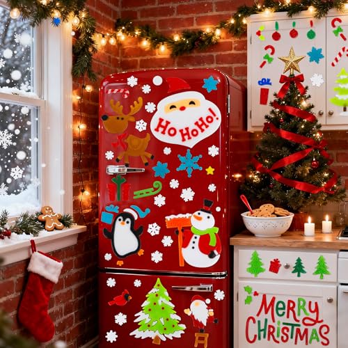 Christmas Window Clings Gel Snowflake Snowman 6-Piece Set F295752