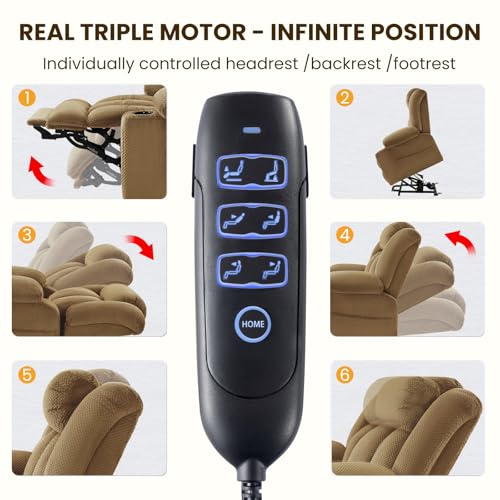 Power Lift Recliner Chair for Elderly with Heat and Massage, Grey R7895