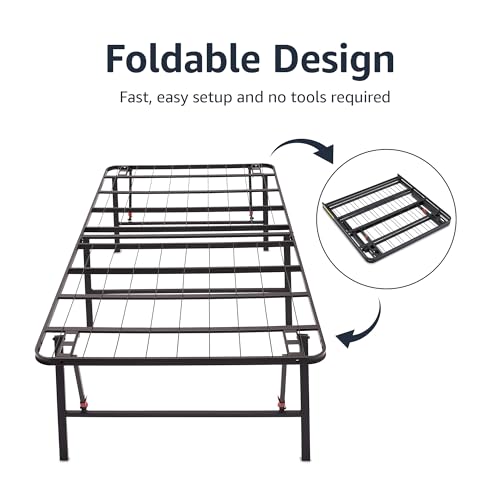 Amazon Basics Foldable Metal Bed Frame with Storage, Full Size, Black A770
