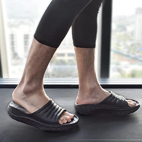 KuaiLu Men's Recovery Sandals Orthotic Cushion Open Toe Sport Slides D332788