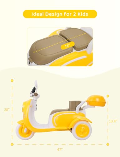 Kids Electric Motorcycle 3-Wheel 12V Ride On Scooter for Girls Ages 3-6 Pink Z596