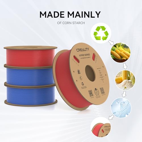 Creality Hyper PLA Filament 1.75mm High Speed 3D Printer Filament, 4 Pack 1kg Spool, Black & White K3786