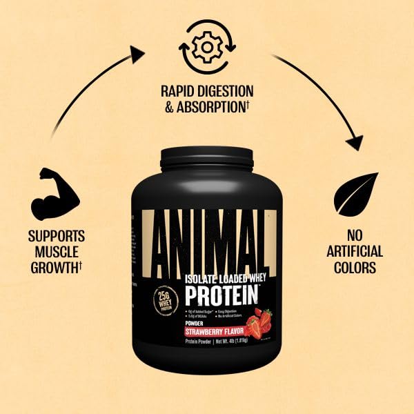 Animal Whey Isolate Protein Powder Cookies & Cream 4 lbs G1457