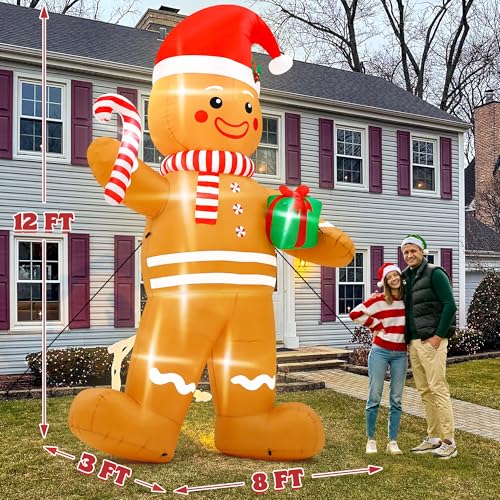 Giant Inflatable Santa Claus with LED Lights Outdoor Christmas Decorations W1618