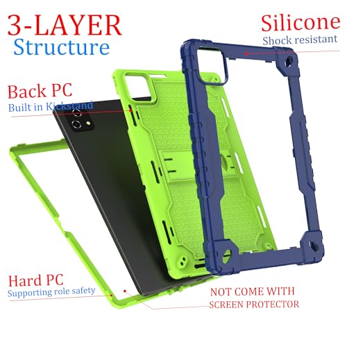 T-Mobile Revvl Tab 5G 10.36" 2023 Case with Kickstand, Tempered Glass & Strap (Red+Black) D30935