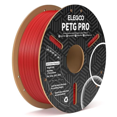 ELEGOO PETG Filament 1.75mm Black 2KG, 3D Printer Filament for FDM Printers D745395