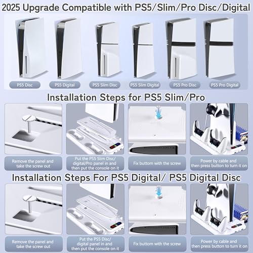 PS5 Cooling Station with Dual Controller Charger for PS5/Slim/Pro C48500