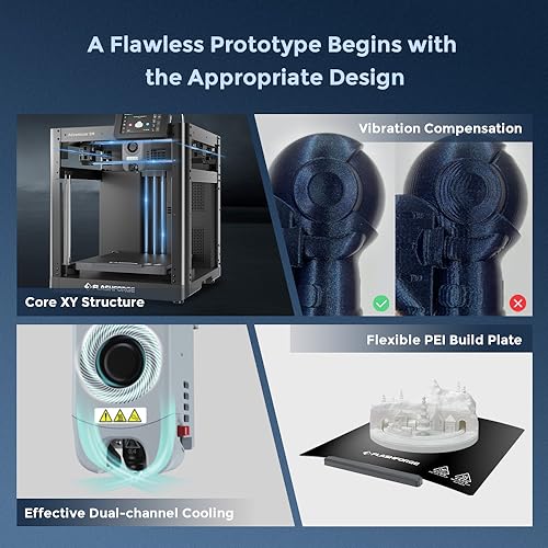 FLASHFORGE AD5M 3D Printer, Auto Calibration, 600mm/s Speed, 220x220x220mm J958