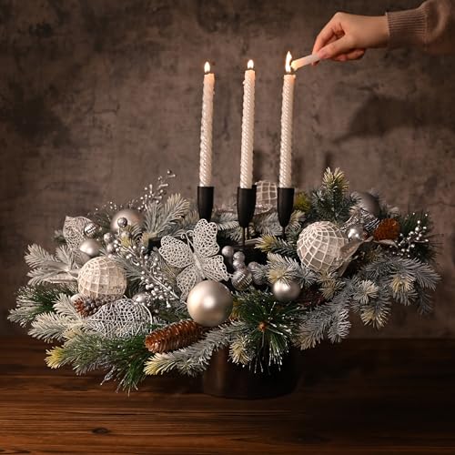 DecorbyHannah 24" Pre-Lit Pink Christmas Wreath with Ornaments Z91208