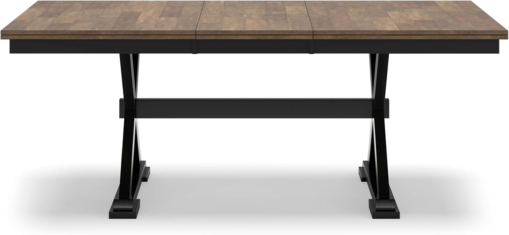 Signature Design by Ashley Wildenauer Dining Extension Table, 78" W x 40" D x 30" H, Black & Dark Brown O936