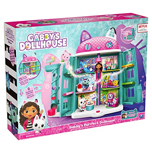Gabby’s Dollhouse Purrfect Dollhouse with 15 Pieces, Kids Toys for Ages 3 and up Y434538