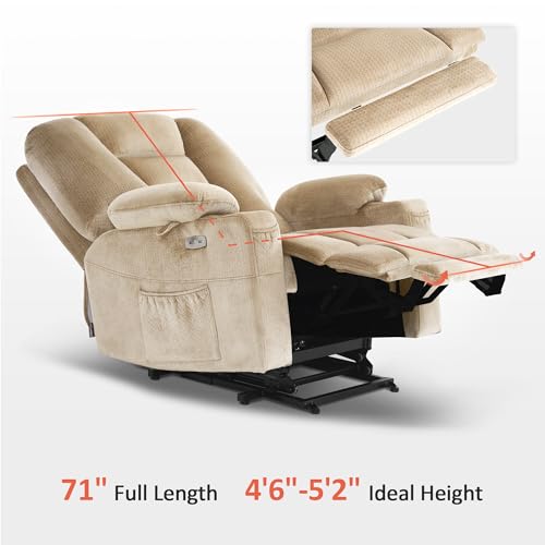MCombo Small Power Lift Recliner Chair with Massage and Heat, Brown N356790