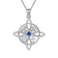 YAFEINI Witches Knot Necklace Sterling Silver Witches Knot Pendant Necklace Celtic Cross Witch Jewelry Witches Knot Amulet Gifts for Women Girls