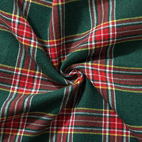 Pack of 2 Christmas Plaid Throw Pillow Covers Green 20x20 Inches U98072