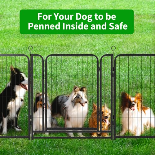 Dog Playpen Outdoor Extra Wide 12 Panels Heavy Duty 40" Height with Doors Portable G77703