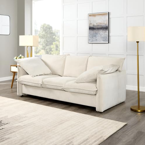Velvet Loveseat Bed 3-in-1 Convertible Sleeper Sofa with Storage and Pillows N972