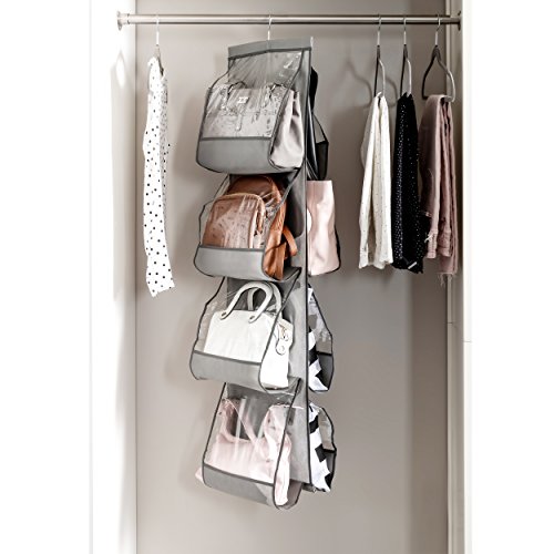 SNSLXH 5 Pack Stackable Closet Storage Basket, Foldable Closet Organizer, White W8950
