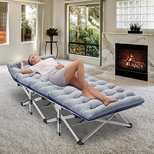 ABORON Oversized Folding Camping Cot for Adults, Double Layer 1200D, with Mat & Carrying Bag S2407
