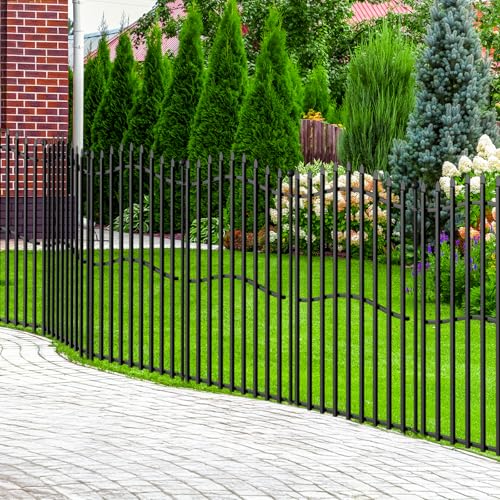 8 Panels Tall No Dig Garden Fence 40in H x 18ft L Rustproof Metal Barrier H7450