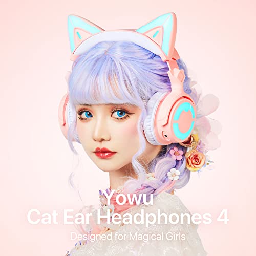 YOWU Cat Ear Headphones 4GS Wireless Bluetooth Noise Cancelling Headset with Mic Q849