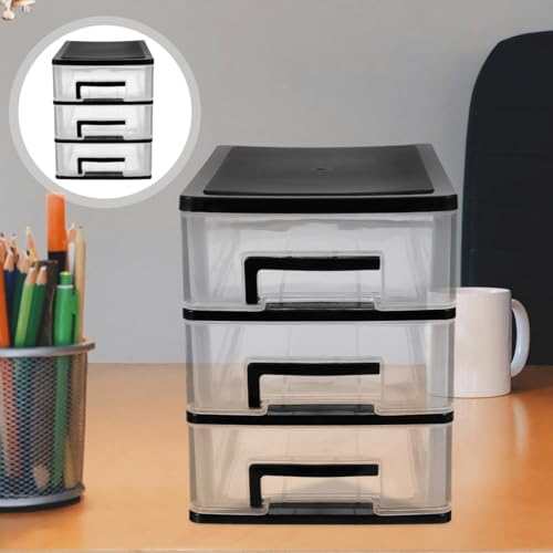 Angoily 4 Drawer Desk Organizer, Plastic Storage Box for Office and Bathroom D28845