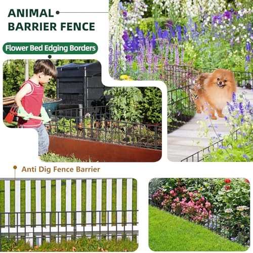 Animal Barrier Fence 42.5ft x 13in, 30 Panels No Dig Garden Fence for Dog Rabbit W8104