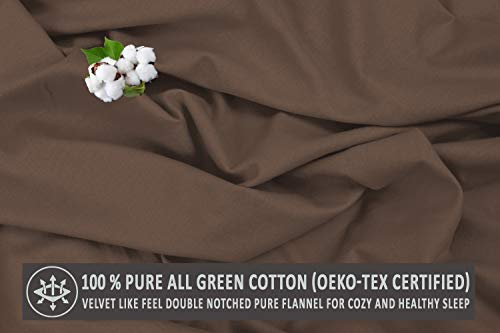 RUVANTI Flannel Sheets King Size - 100% Cotton Brushed - Deep Pockets - Grey Plaid U100154