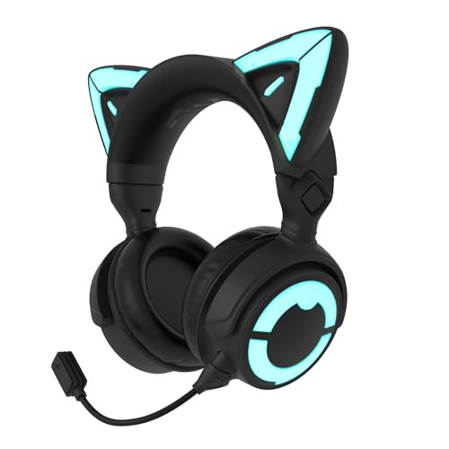 YOWU Cat Ear Headphones 4GS Wireless Bluetooth Noise Cancelling Headset with Mic Q849