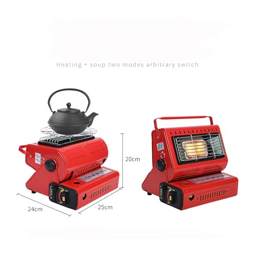 Portable Propane Heater for Camping, 3 Heat Settings, Red S20038