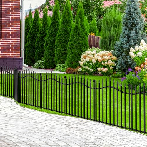 8 Panels Tall No Dig Garden Fence 40in H x 18ft L Rustproof Metal Barrier H7450
