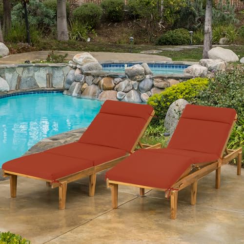 Chaise Lounge Cushion 72x21x3 Inch Set of 2 Outdoor Patio Cream B783089