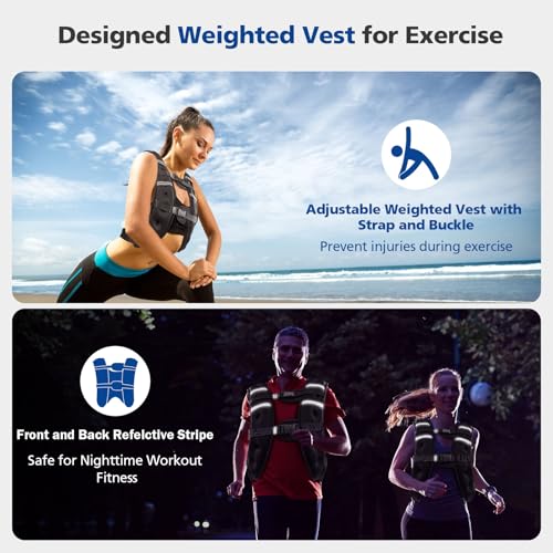 8lb-20lb Adjustable Weighted Vest for Men Women with Reflective Stripe N590