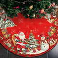 Christmas Tree Skirt 36 Inch with Snowman Reindeer Santa Snowflake L183244