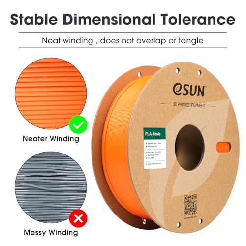 eSUN PLA Basic Filament 1.75mm, 3D Printer Filament, 1KG Spool, Black B3638