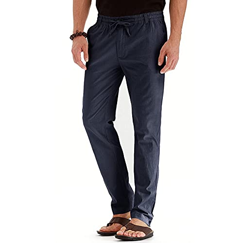 SHOPESSA Men's Business Casual Pants Relaxed Fit Elastic Waist Stretch T1510