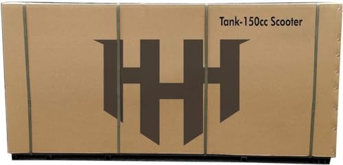 HHH Tank 150 Moped Gas Scooter 150cc Automatic Adult Bike, 12 inch Aluminum Wheels, White H60677