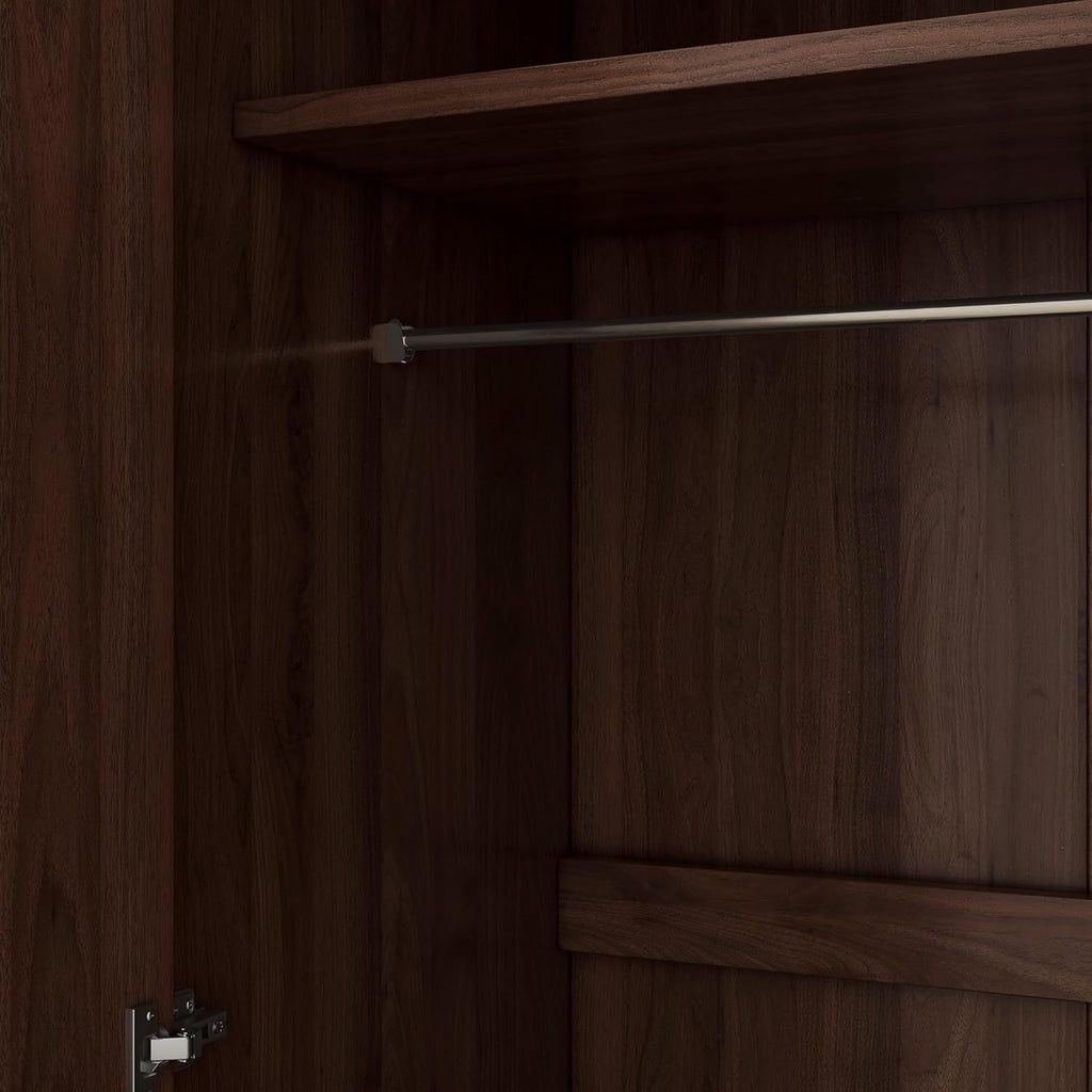 2-Door Wooden Wardrobe Armoire with 3 Storage Shelves F118250
