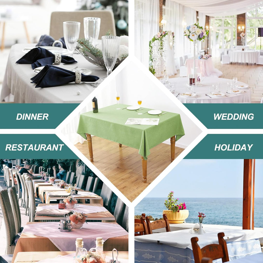 Textured 50 Inch Round Waterproof Tablecloth for Dining Tables G204731