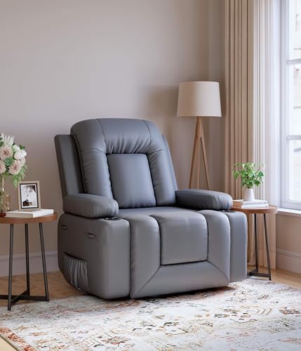 GarveeHome Power Lift Recliner Chair with Heat and Massage, Faux PU, for Elderly I162