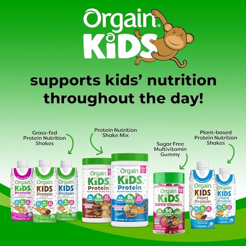 Orgain Organic Kids Protein Nutritional Shake, Chocolate, 8g Protein, 8.25 Fl Oz (Pack of 12) S5828
