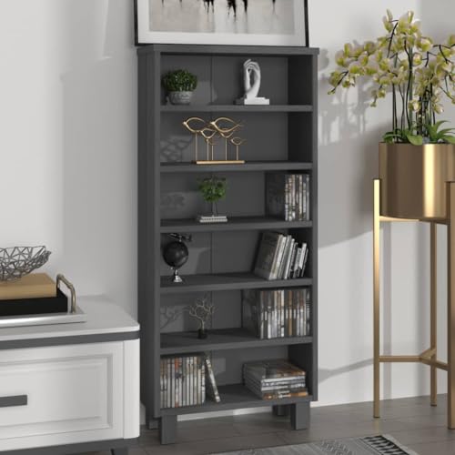 CD Cabinet Light Gray 17.7"x7.1"x39.4" Solid Wood Pine Storage Cabinet Media Cabinet Display Cabinet Suitable for Patio, Living Room, Bedroom.
