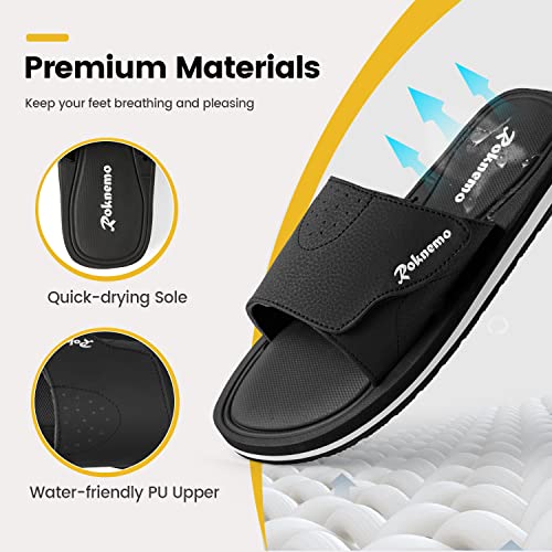 Men's Adjustable Athletic Slide Sandals with Memory Foam A521422