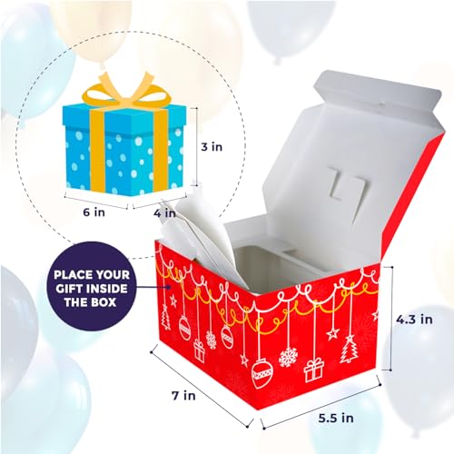 FETTIPOP Merry Christmas Exploding Confetti Gift Box, Pop Up Surprise, Prank Gift Wrapping Idea E58876