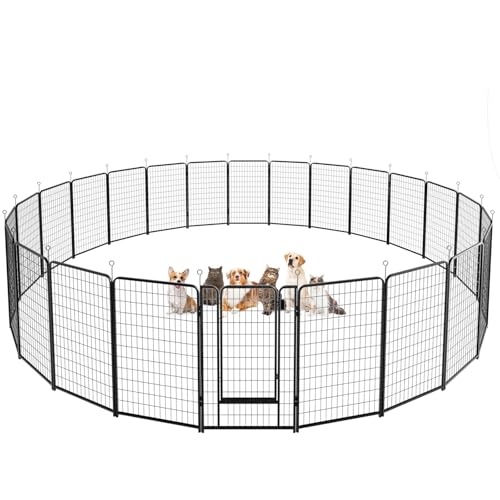 Dog Playpen Outdoor Extra Wide 12 Panels Heavy Duty 40" Height with Doors Portable G77703
