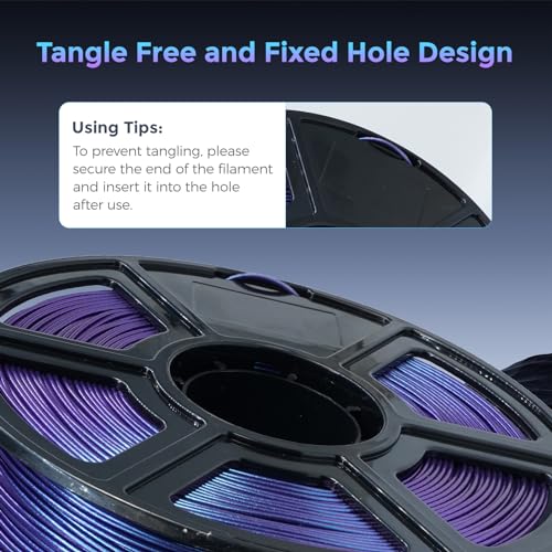 FLASHFORGE PLA Filament 1.75mm Burnt Titanium, Color Changeable 3D Printer Filament 1kg T433110