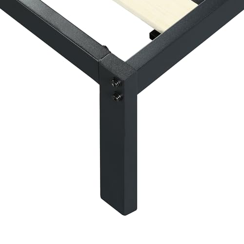 PrimaSleep 18 Inch Heavy Duty Steel Slat Bed Frame, Full, Black P73898